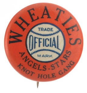 1930s Wheaties PCL Pins Angels-Stars